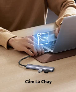 Hub Chia USB-C Ra 4 Cổng Ugreen 15395 Vỏ Hợp Kim Nhôm — 2 USB-A + 2 USB-C, USB 3.0 5Gbps 13 Hub USB-C Ugreen 15395 cắm là chạy, không cần cài đặt driver