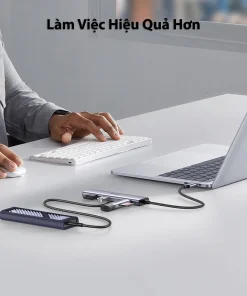 Hub Chia USB-C Ra 4 Cổng Ugreen 15395 Vỏ Hợp Kim Nhôm — 2 USB-A + 2 USB-C, USB 3.0 5Gbps 16 Hub USB-C Ugreen 15395 giúp làm việc hiệu quả hơn với chuột, bàn phím, ổ cứng