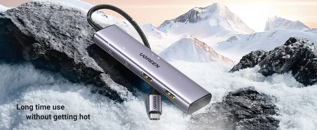 Hub Chia USB-C Ra 4 Cổng Ugreen 15395 Vỏ Hợp Kim Nhôm — 2 USB-A + 2 USB-C, USB 3.0 5Gbps 20 Hub USB-C Ugreen 15395 tản nhiệt tốt, dùng lâu không nóng nhờ vỏ hợp kim nhôm