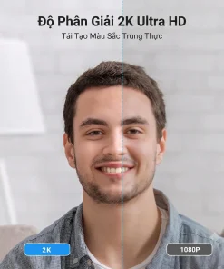 So sánh hình ảnh webcam Ugreen 25442 quay 2K sắc nét hơn webcam 1080P thông thường
