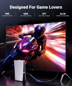 Cáp HDMI 2.1 Ugreen 25912 HD171 Dài 5M 48Gbps, 8K@60Hz, 4K@240Hz 18 PS5 nối TV bằng dây cáp bện, màn hình hiển thị cảnh đua mô-tô