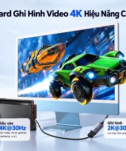 Card Video Capture HDMI to USB-C Ugreen 15389 CM629 — 2K@30Hz, USB 3.0 Type-C 11 Card capture HDMI UGREEN 15389 CM629 hỗ trợ đầu vào 4K@30Hz và ghi hình 2K@30Hz qua USB