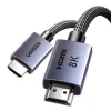 Cáp HDMI 2.1 Ugreen HD171, hai đầu cáp xám có chữ 8K và dây bện
